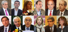 Els consellers del nou Govern: Germà Gordó, Santi Vila, Neus Munté, Ramon Espadaler, Andreu Mas-Colell, Felip Puig, Josep Maria Pelegrí, Ferran Mascarell, Boi Ruiz, Joana Ortega, Francesc Homs i Irene Rigau