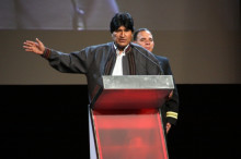 El president de Bolíiva, Evo Morales, aquest desembre a Barcelona
