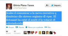 Twitter de la regidora de Girona Gloria Plana