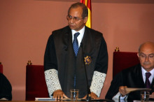 El fiscal superior de Catalunya, Martín Rodríguez Sol, durant el seu parlament en l'acte d'inauguració de l'any judicial del passat 28 de setembre