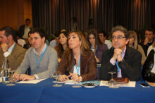 La presidenta del PPC, Alícia Sanchez-Camacho, durant la inaguració del Campus de Noves Generacions del PPC a Girona.