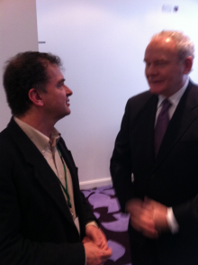 Alfred Bosch amb Martin McGuiness, primer ministre adjunt d'Irlanda del Nord
