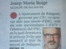 El semàfor vermell a l'alcalde de Balaguer!!!