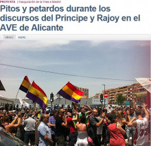 El Mundo amaga les estelades dels manisfestants