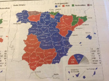 Captura de La Vanguardia de la distribució d'escons segons el sondeig del CIS
