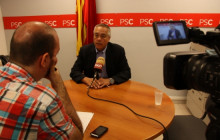 El primer secretari del PSC, Pere Navarro, en un moment de l'entrevista de l'ACN.
