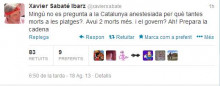 La piulada de Xavier Sabaté digna del millor @jordi_Canyas