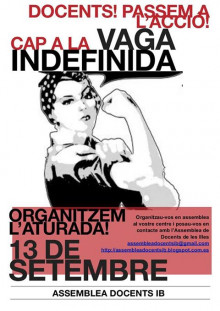 Crida a la vaga de l'Assemblea de docents de les Illes Balears