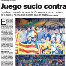 Captura del diari La Vanguardia sobre el joc brut d'Espanya
