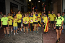 Alguns dels primers rellevistes que han participat en la Cursa per la Llibertat que ha sortit de Lleida