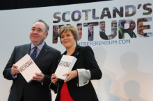 El primer ministre escocès, Alex Salmond, amb la viceprimera ministra, Nicola Sturgeon