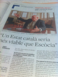 Martin Wolf a l'entrevista a La Vanguardia