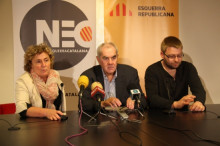 Ernest Maragall (NEC) amb roda de premsa a Figueres amb Magda Casamitjana ex-alcaldessa Roses i David Pujol (ERC)