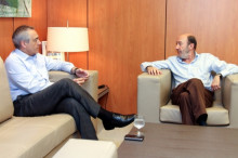 Reunió del primer secretari del PSC, Pere Navarro, amb el secretari general del PSOE, Alfredo Pérez Rubalcaba, aquest dilluns a Madrid