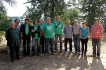 Jaume Sastre amb membres de l'assemblea de docents que li donen suport