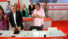 Pere Navarro acabant el discurs al CN i la cadira de Parlon buida