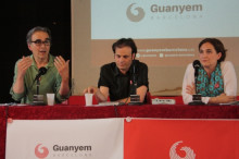 El catedràtic de Ciència Política Joan Subirats, l'advoct Jaume Asens i l'activista del dret a l'habitatge Ada Colau han presentat aquest dijous la plataforma Guanyem Barcelona