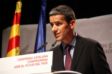 El portaveu de Creiem en Catalunya, David Poudevida, durant l'acte