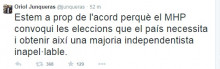 Piulada del líder republicà