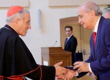 El ministre de l'Interior amb l'expresident d ela Conferència Episcopal espanyola, Rouco Varela