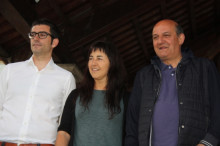 Els candidats de CiU, la CUP i ERC de campanya conjunta a Granollers