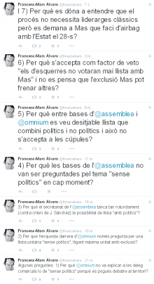 Álvaro es fa set preguntes sobre la voluntat d'excloure Mas de la llista unitària