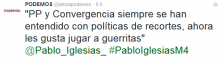 Pablo Iglesias intenta treure el cap en la polèmica amb Morenés de manera molt desafortunada