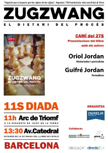 Cartell de les presentacions del llibre per l'11 de setembre, Diada Nacional de Catalunya