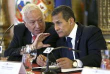 El presidente de Perú, Ollanta Humala, i el ministre Margallo, foto ministeri d'Exteriors