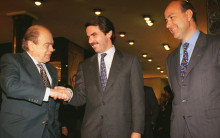 Pujol, Aznar i Duran el 1996 a l'hotel Majestic. Foto: F. MELCION