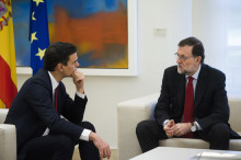 Pedro Sánchez i Mariano Rajoy en un moment de la ràpida reunió