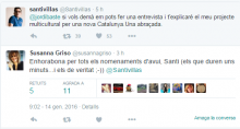 Tuits entre Santi Villa i Susanna Griso