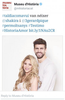 Piqué, Shakira, twitter, museu d'història de catalunya
