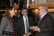 L'eurodiputada sueca Bodil Valero, amb Ramon Tremosa (CDC) i Josep Maria Terricabras (ERC) al Parlament Europeu. Foto: ACN