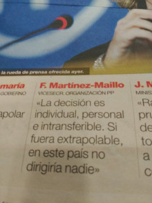 Tall de les declaracions de Maíllo, d'El Periódico
