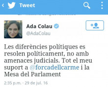 El tuit de Colau