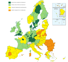 mapa, regions europa, innovacio