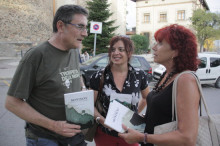 Jordi Plens, Teresa Sagrera i Marisol Garcia, membres del Grup d'Escriptors del Montseny.