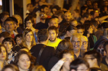 Galdon a l'espai habilitat per Barcelona en Comú la nit de les eleccions municipals de 2015