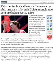 ada colau, embarassada, prenyada, article, alerta digital