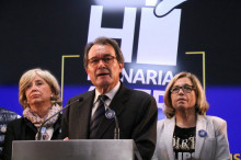 L'expresident Artur Mas, l'exvicepresidenta Joana Ortega, i l'exconsellera Irene Rigau, després de conèixer la seva sentència del TSJC