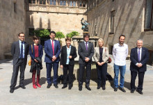 Imatge de la trobada entre Puigdemont, Anglada, Badia i Royo, i els diputats suïsos