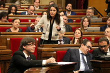 Arrimadas i Puigdemont, en la sessió de control d'avui