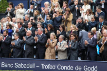 La llotja de la pista central del Reial Club de Tennis de Barcelona durant la final del Godó