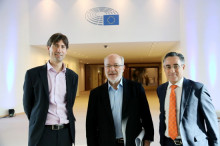Josep Maria Terricabras, Jordi Solé i Ramon Tremosa al Parlament Europeu, a Brussel·les