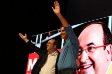 El primer secretari del PSC, Miquel Iceta, i el secretari general del PSOE, Pedro Sánchez, en una imatge d'arxiu