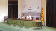 Imatge de la roda de premsa de la CUP Tarragona