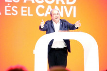 Pla general del candidat del PSC a les eleccions a la Generalitat, Miquel Iceta, durant la seva intervenció al Palau de Congressos la setmana passada