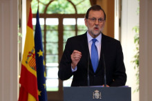 El president espanyol, Mariano Rajoy, durant la roda de premsa abans de les vacances d'estiu
