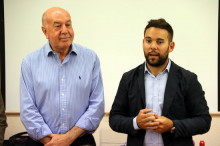El secretari general de CDA, Luis Carlos Medina, i el presidient de la formació, Carles Barrera (esquerra)